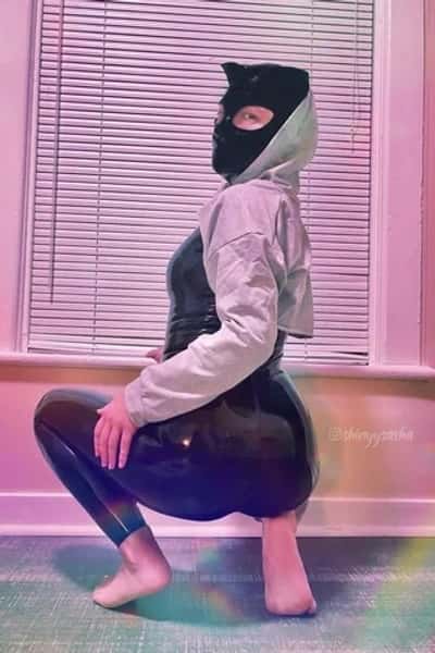 Latex cosplay friend