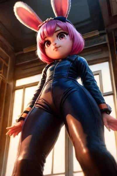 Phoebe - Latex Clad Growing Bunny Girl